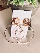 Statement Cluster of Flowers Textured Open Circle Earrings