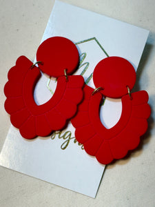 Fall Clay Scalloped Earrings