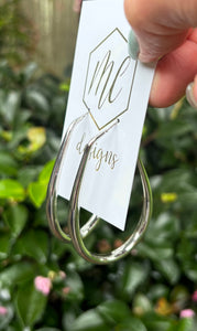 Large Elongated Hoop Matte Gold Earrings