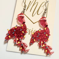 Christmas Flamingo Earrings
