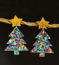 Glitter Christmas Tree Earrings