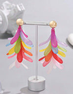 Multi Color Leaf Earrings