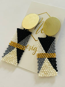 Beaded Rectangle Earrings