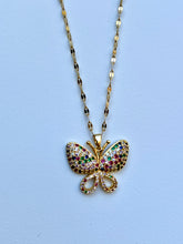 Colorful Rhinestone Butterfly Necklace