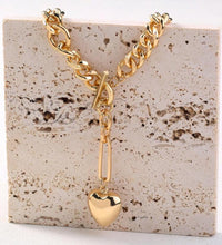 Chunky Heart Gold Necklaces