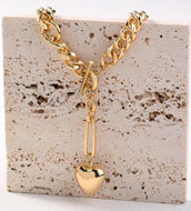 Chunky Heart Gold Necklaces