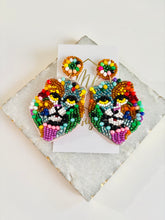 Artistic Seed Beaded Lion Earrings
