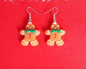 Small Christmas Gingerbread Earrings