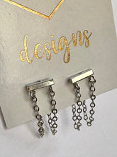 Gold Edgy Chain Bar Link Studs