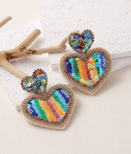 Heart Rainbow Sequin Earrings