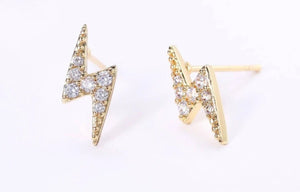 Lightning Bolt Studs Gold Silver