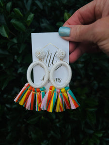 Colorful Statement Tassel Earrings