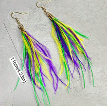 Mardi Gras Feather Earrings