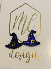 HALLOWEEN LEATHER GLITTER STUD EARRINGS