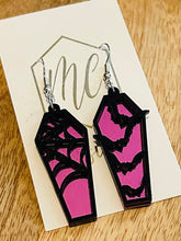 Halloween Coffin Tombstone Earrings