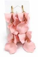 Reverse Petal Dangle earrings with elongated gold posts