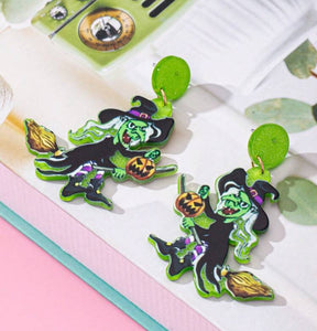 Evil Witch Halloween Earrings