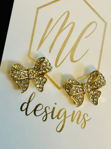 Rhinestone Bow Studs