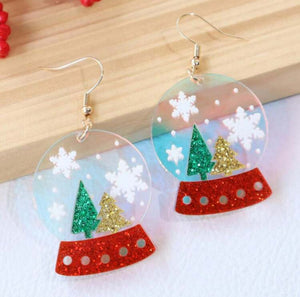 Christmas Snow Globe Earrings