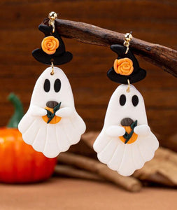 Ghost Clay Earrings Halloween