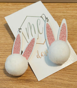Pom Pom Bunny Easter Earrings