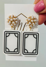 Mahjong Tile Earrings with Pearl Post