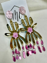 Acrylic Gold Mirrored Statement Earrings