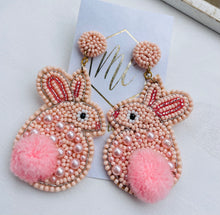 Beaded Bunny Dangle Easter Earrings
