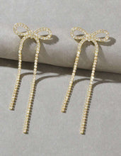Elegant Rhinestone Bow Earrings