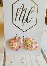 Glitter Confetti Valentine Heart Studs