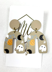 Silk Screen Halloween Earrings