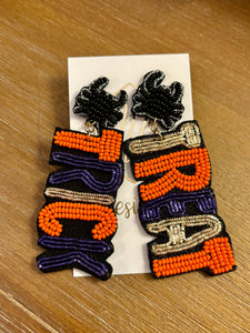 Beaded Trick or Treat Halloween Earrings