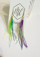 Mardi Gras Feather Earrings