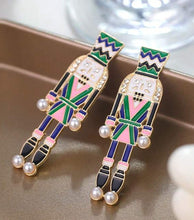 New Enamel Nutcracker Christmas Post Earrings