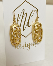 Gold Oval Intricate Earrings