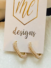 Oval Rhinestone Gold Hoop