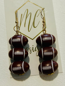 3-D Triple Sports Dangle Earrings