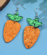 Glitter Carrot Easter Earrings