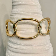 Gold Chain Link Cuff Bracelet