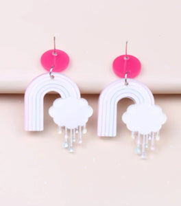 New Rainbow Acrylic Earrings