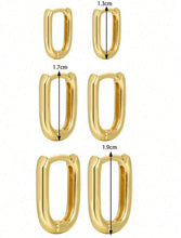 Gold or Silver Rectangle Oblong Huggie Hoops