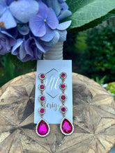Hot Pink Jewel Drop Earrings