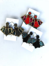 Sequin Beaded Bat Halloween Earrings