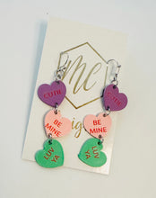 Acrylic Valentine Conversation Candy Heart Earring