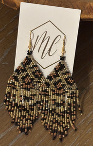 Beaded Boho Fringe Loom Earrings