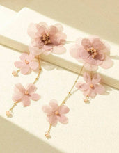 Long Statement Flower Earrings