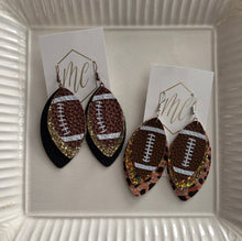 Triple Layer Football Leather Earrings
