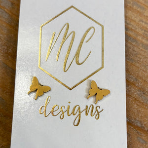 Gold Butterfly Studs