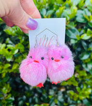 Chenille Chick Easter Plush Earrings