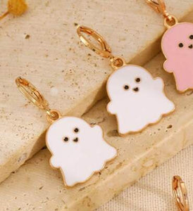 Small Ghost Hoop Earrings Halloween